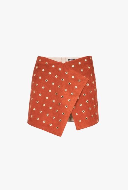 Balmain o1y0625 Mini Skirt in Brown Size 27" / US 4 / IT 40 - 1 Thumbnail
