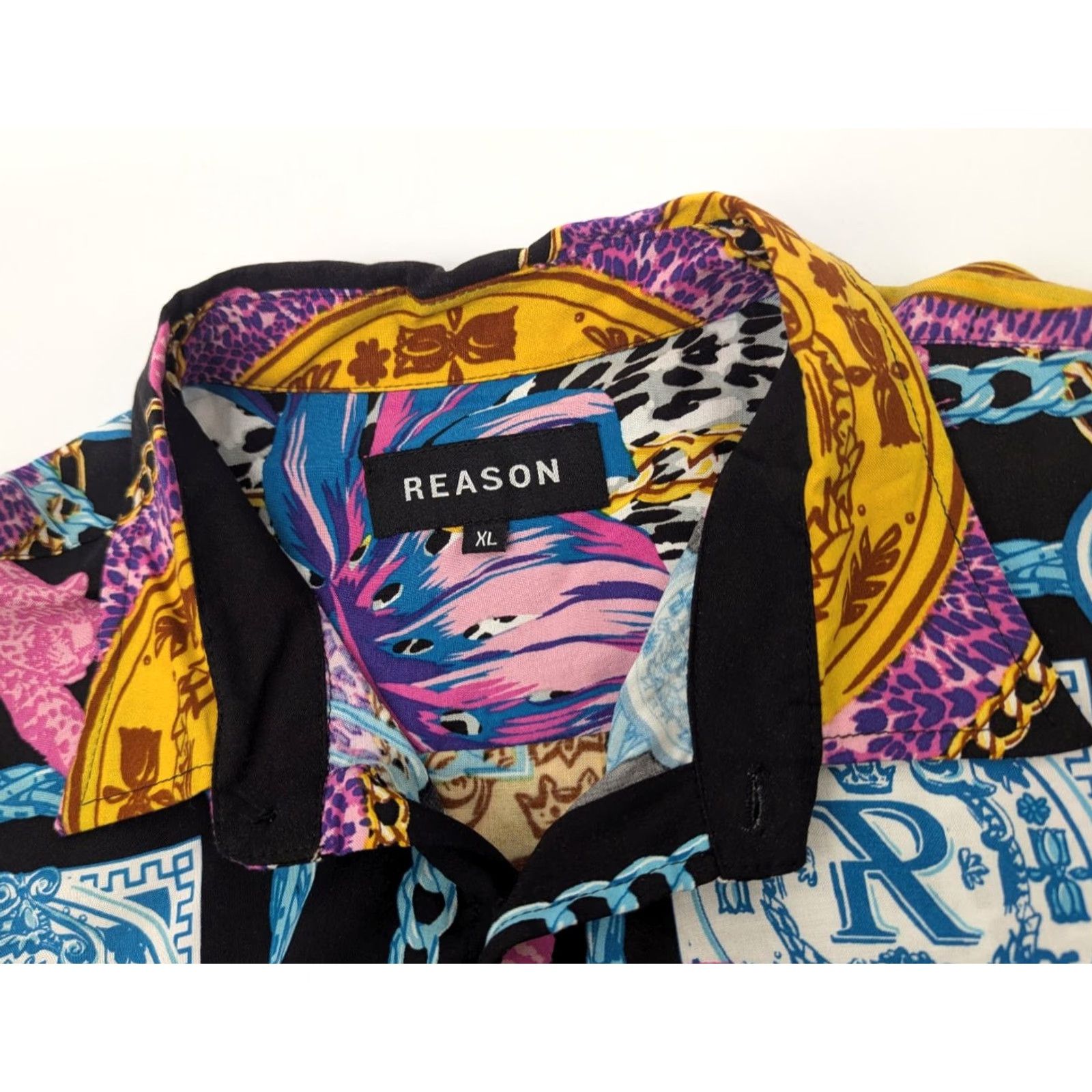 Reason Reason Leopard Abstract Hawaiian Shirt Men's XL Floral Short Sleeve Button-Up Size US XL / EU 56 / 4 - 6 Thumbnail