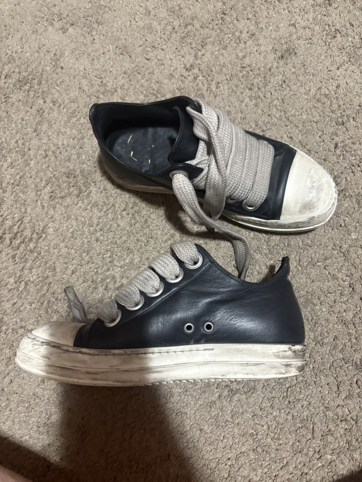 Rick Owens Rick Owens Mainline Jumbo Lace Ramones Low Top (Black) Size US 7.5 / EU 40-41 - 2 Thumbnail