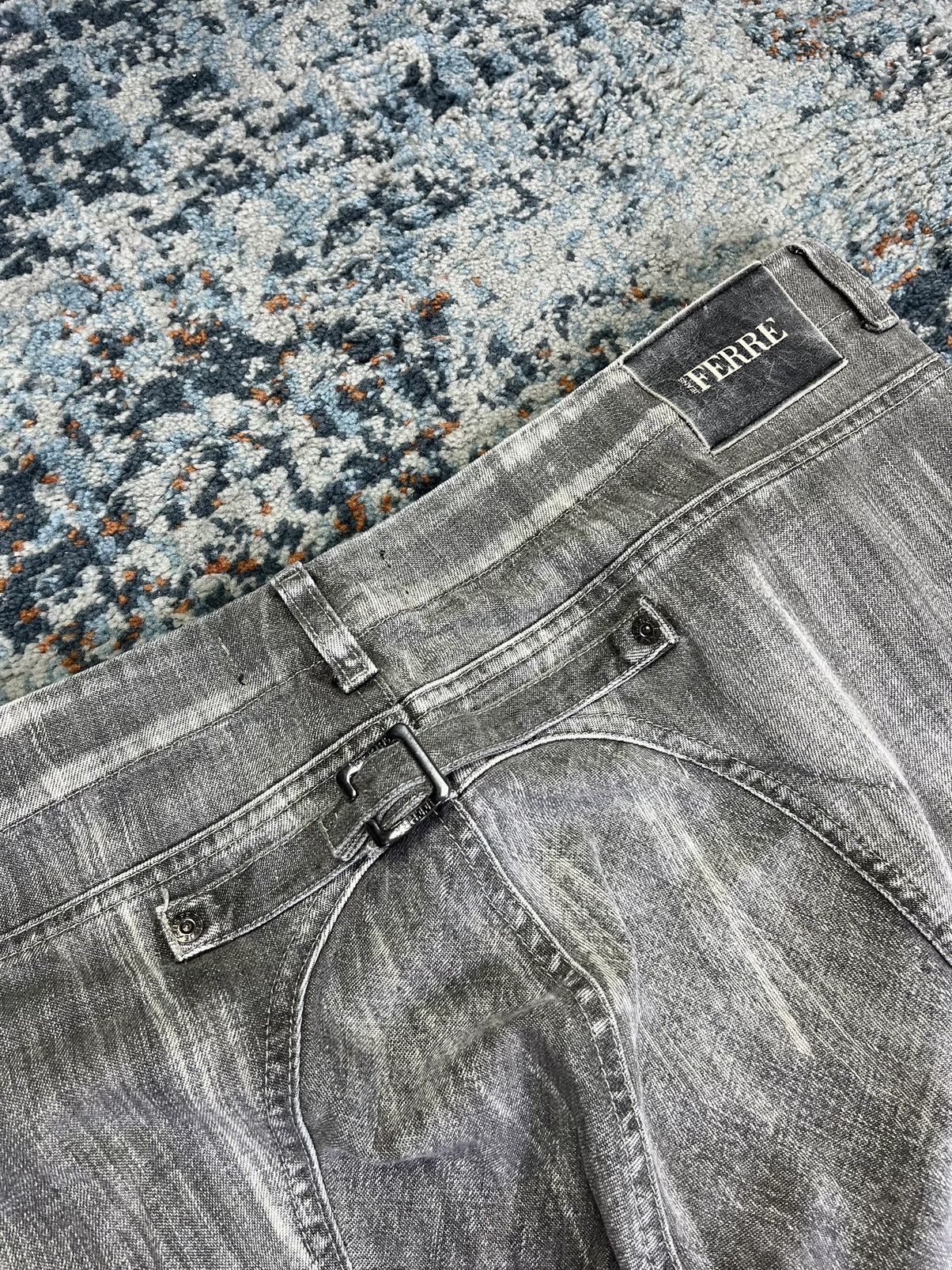 Designer × Ferre × Vintage Vintage 90s Ferre Jeans crazy cargo denim pants with zippers Size US 38 / EU 54 - 6 Thumbnail