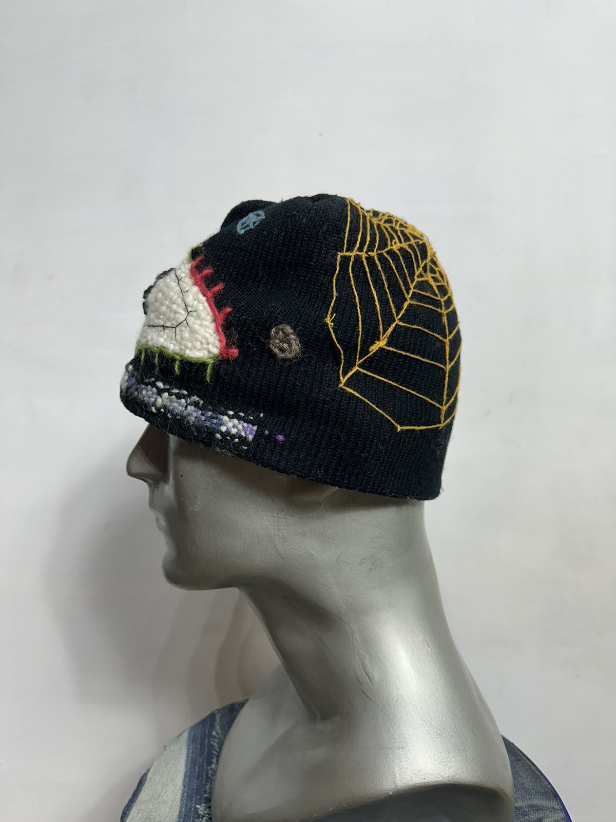 Handmade Custom Made Nice Design Art Knitted Eyed Beanie Hats Size ONE SIZE - 4 Thumbnail