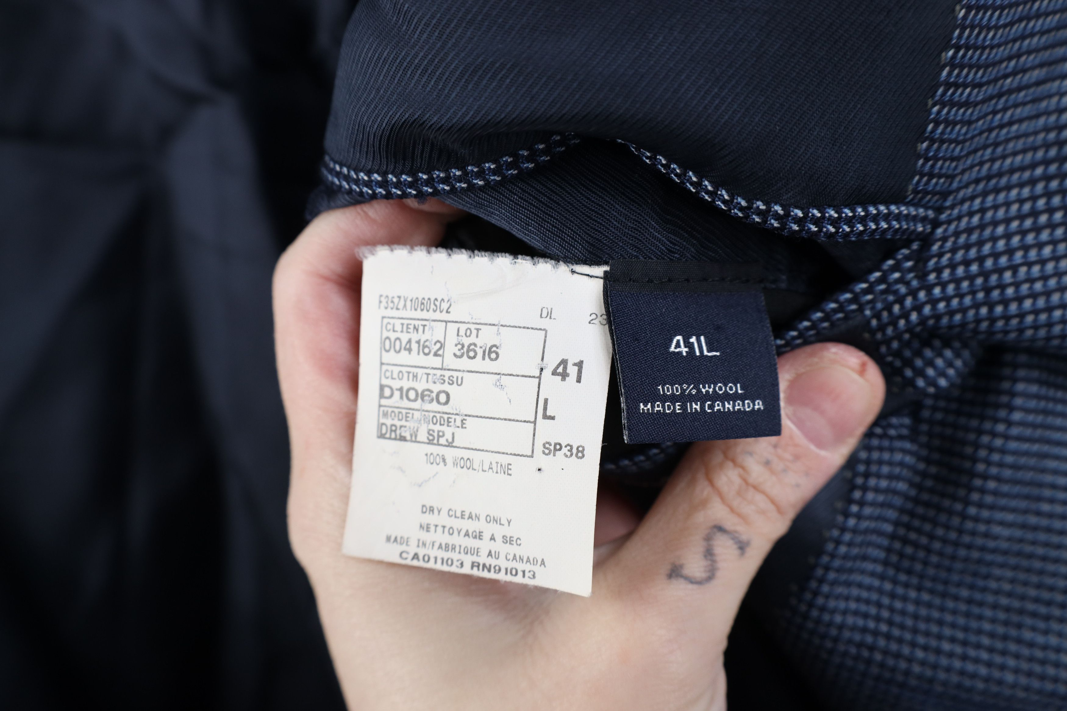 Daniel Cremieux Ing Loro Piana Wool Button Suit Coat Blazer Jacket Blue Size US XL / EU 56 / 4 - 14 Thumbnail
