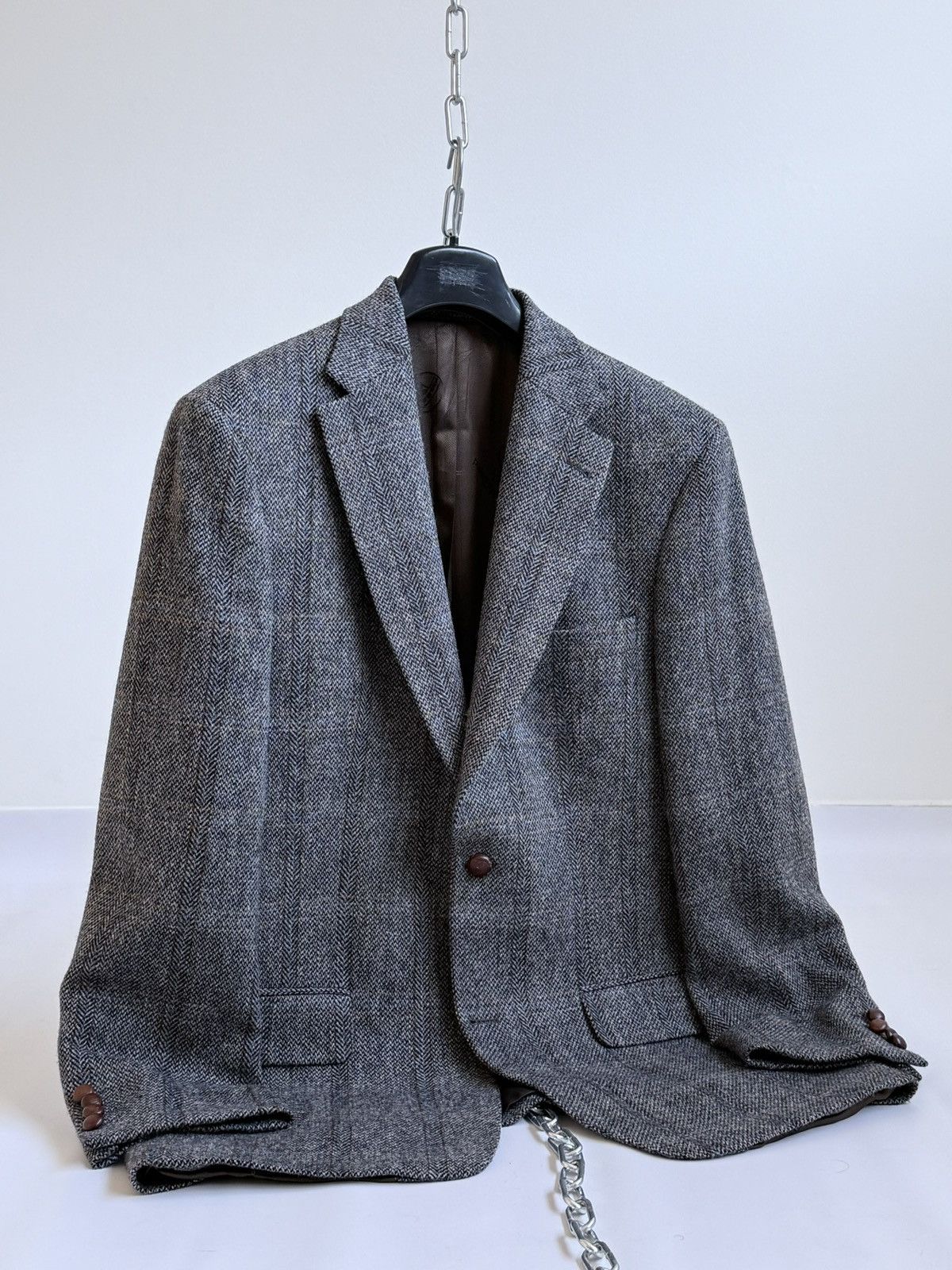 Harris Tweed Harris Tweed Gray Wool Blazer Jacket Size US L / EU 52-54 / 3 - 2 Thumbnail