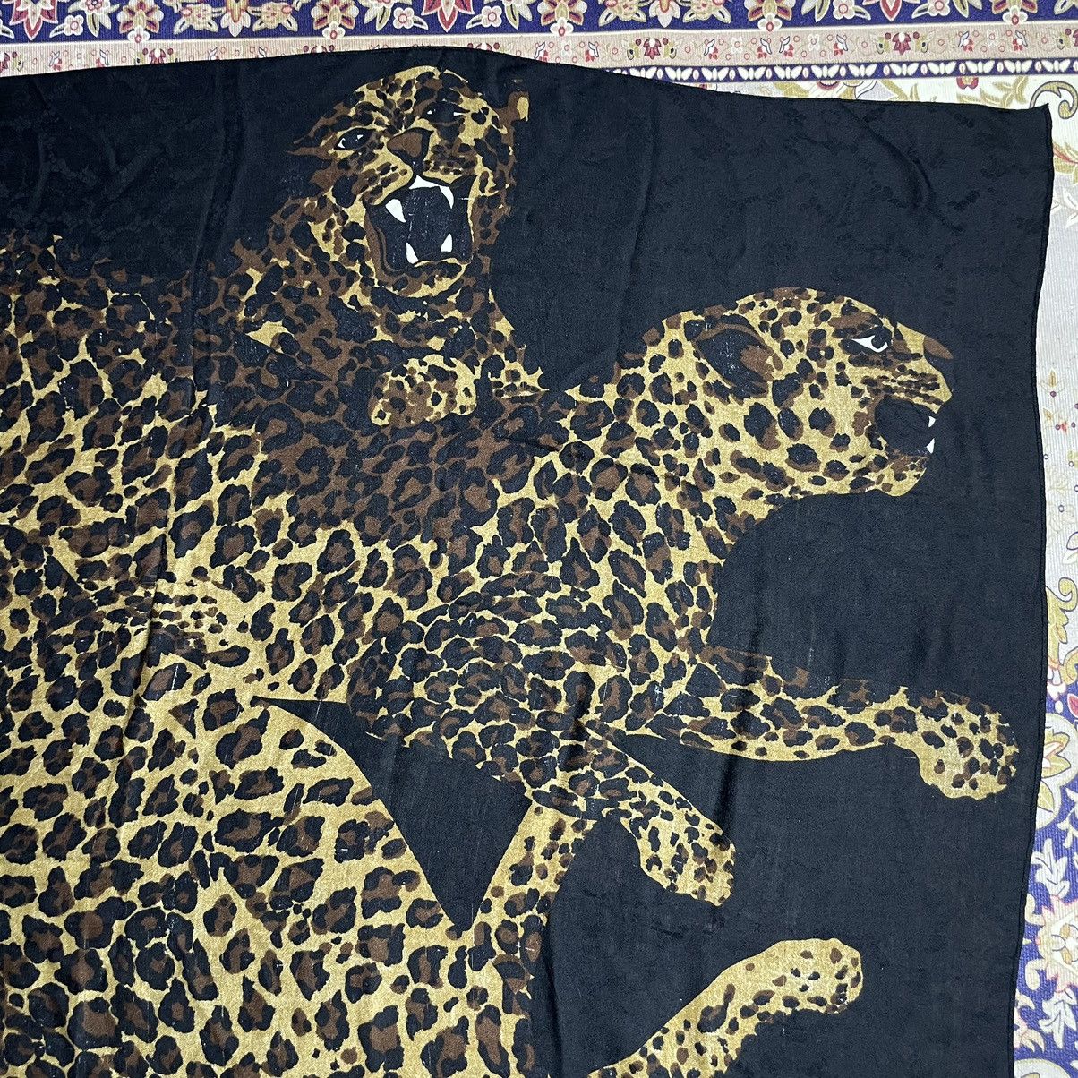 Vintage Vary Rare! Vintage YvesSaintLaurent Leopard Oversized Scarf Size ONE SIZE - 22 Thumbnail
