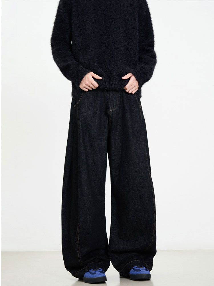 Japanese Brand × Jean Vintage wide-leg silhouette machete versatile straight jeans Size US 32 / EU 48 - 3 Thumbnail
