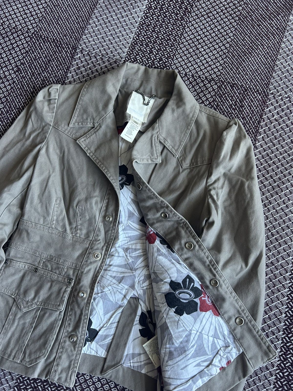 Diesel × Vintage Diesel Vintage Jacket Floral Pattern Y2K Style Size S Rare Size S / US 4 / IT 40 - 4 Thumbnail