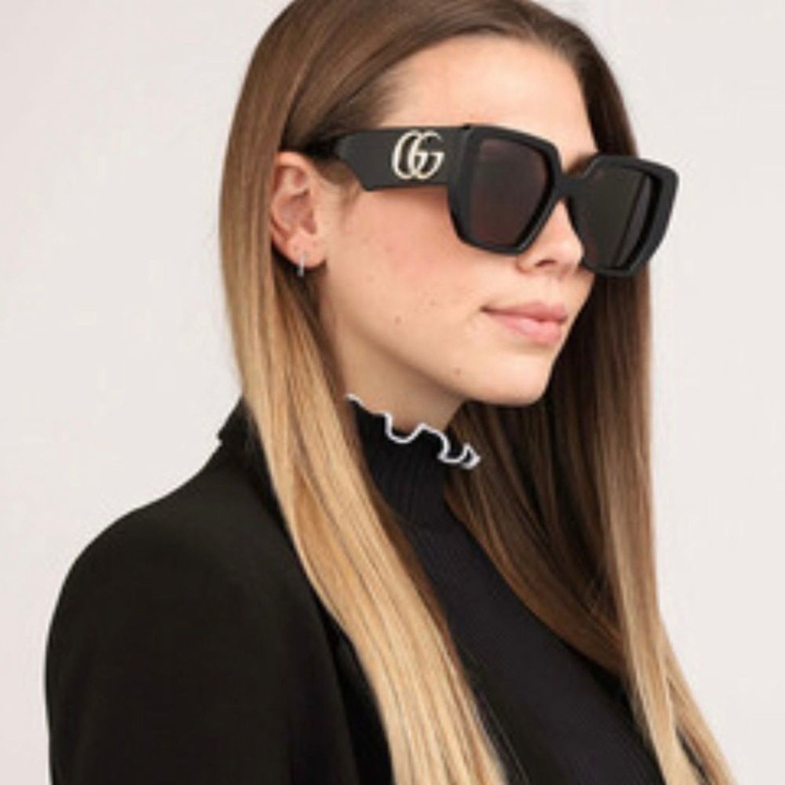 Gucci BRAND NEW GUCCI GG0956S 003 Women Black/Grey Sunglasses Size ONE SIZE - 1 Thumbnail