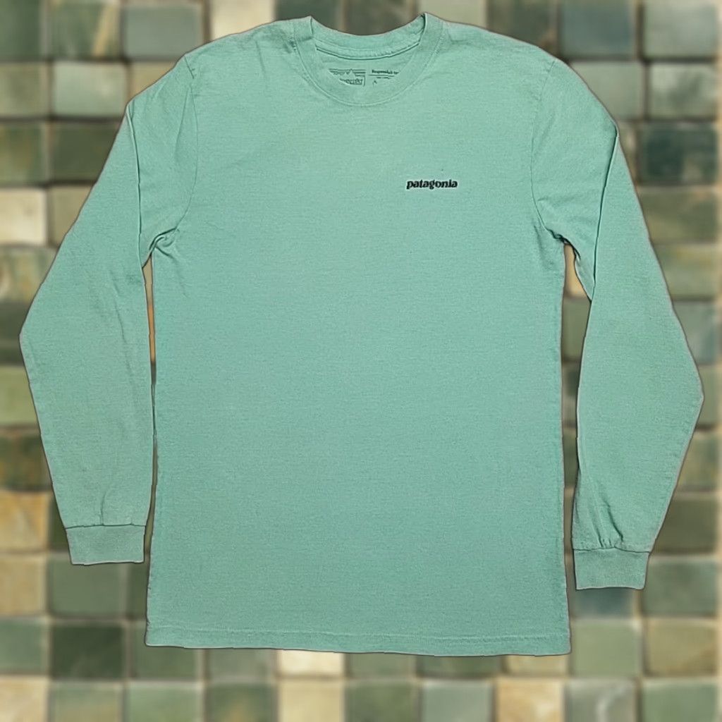 Patagonia VINTAGE Patagonia Shirt Men S Green Responsibili-tee Long Sleeve Recycled Fair Trade TEE Size US S / EU 44-46 / 1 - 1 Thumbnail