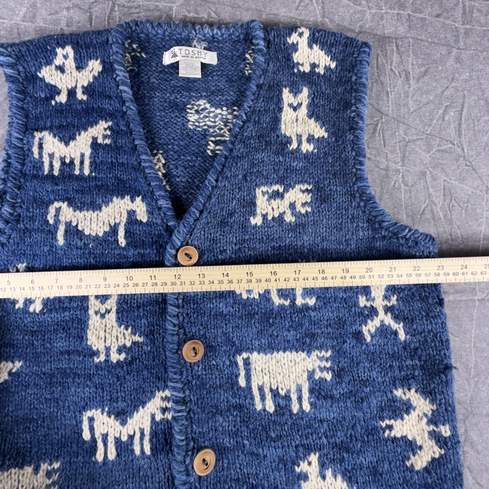 Fagassent Toshiki Aoki Toshy Vest Unisex Blue Made In Bolivia 100% Lambs Wool Size US M / EU 48-50 / 2 - 3 Thumbnail