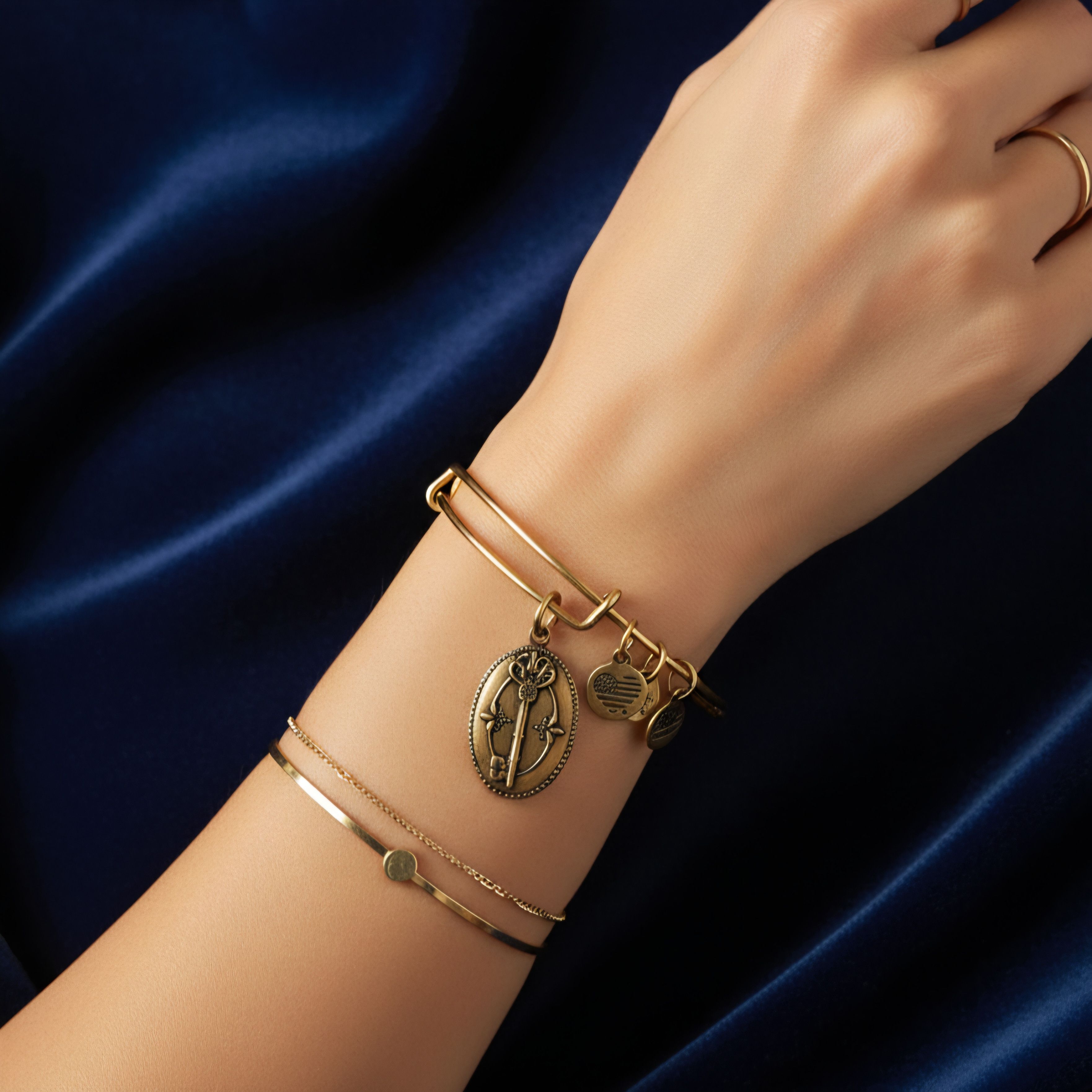 Other Alex & Ani 7.75" NEW Bracelet Gold Key to Life Love Energy Size ONE SIZE - 11 Thumbnail