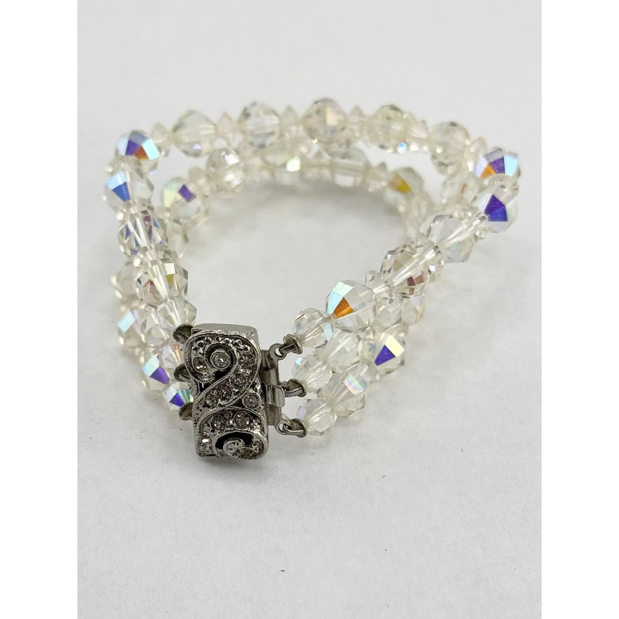Vintage Vintage estate rhinestone beaded crystal triple strand brace Size ONE SIZE - 2 Thumbnail