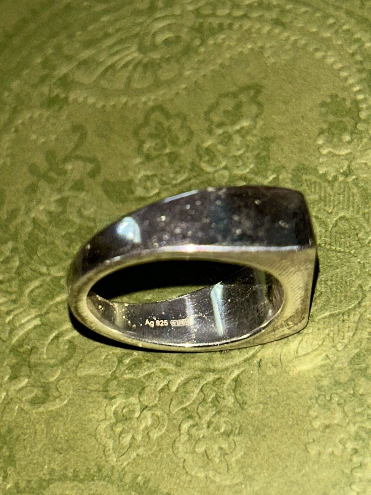 Gucci Gucci Diagonal Interlock G Tag Ring Chevalier 7.5mm AG 925 Size ONE SIZE - 6 Thumbnail