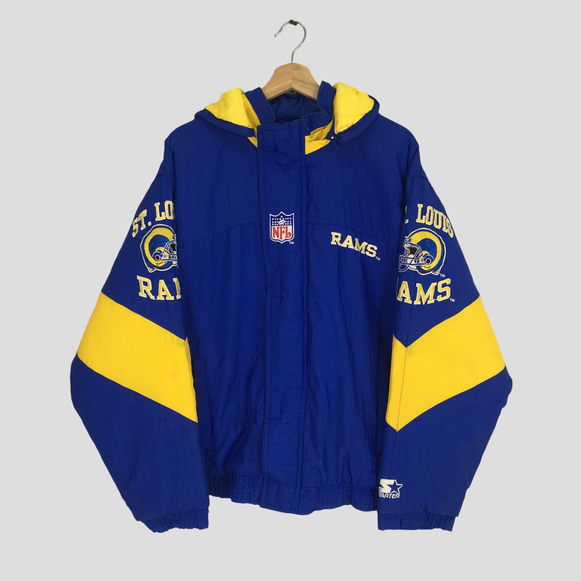 Starter Vintage 90's St. Louis Rams Football Blue Bomber Jacket Size US XL / EU 56 / 4 - 1 Thumbnail