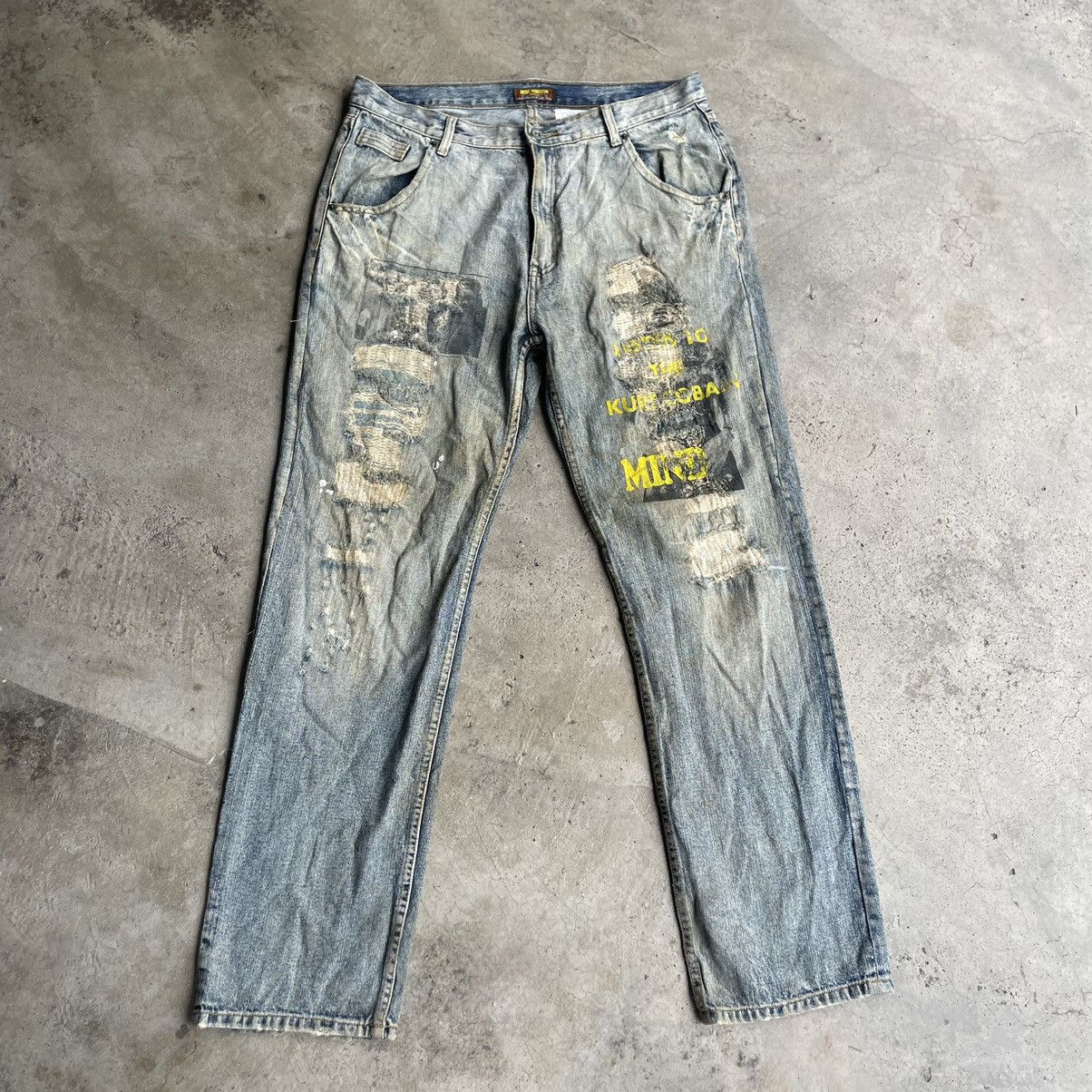 Vintage 🔥Joge Martin Patchworks Ripped Distress Dirty Denim Jeans Size US 36 / EU 52 - 1 Thumbnail