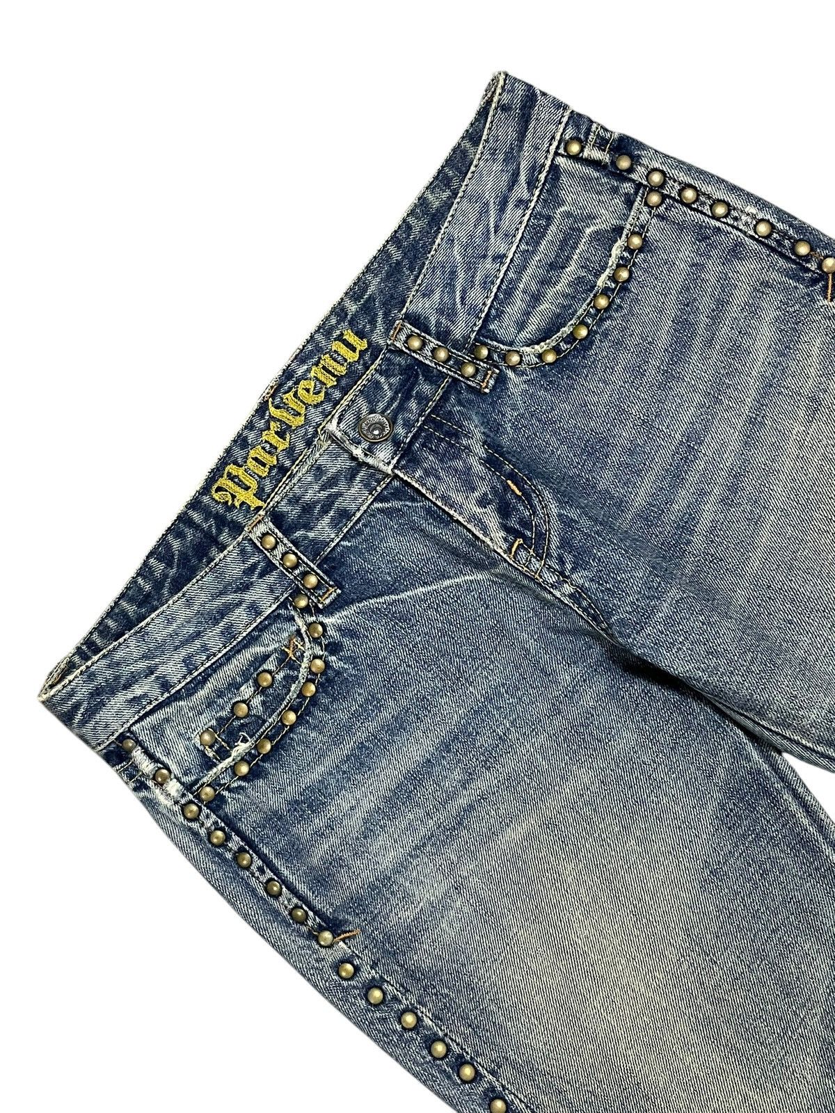 If Six Was Nine Vintage Japanese Crazy Rivet Mad Punk Distressed Flare Jeans Size 30" / US 8 / IT 44 - 2 Thumbnail