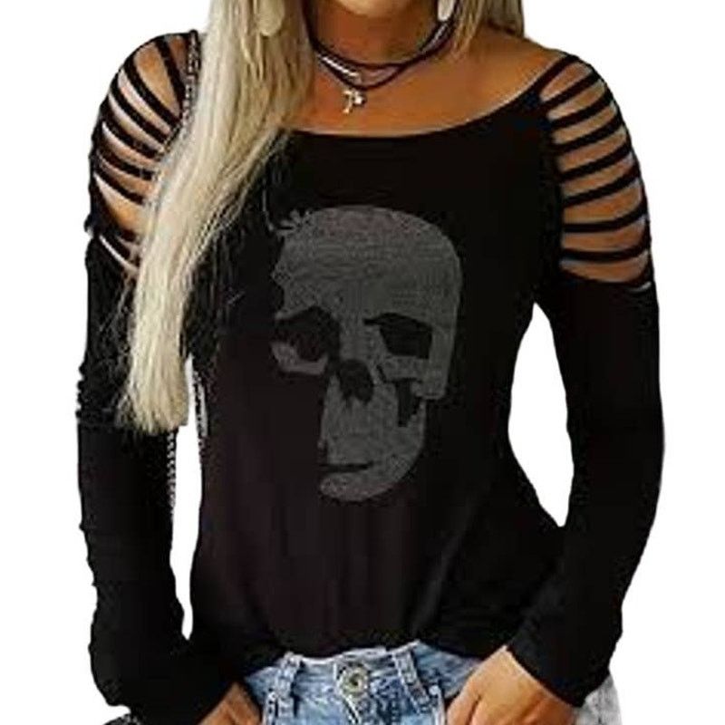 Other CBR Rhinestone Studded Skull Strappy Cold Shoulder Top S/M Size ONE SIZE - 1 Thumbnail
