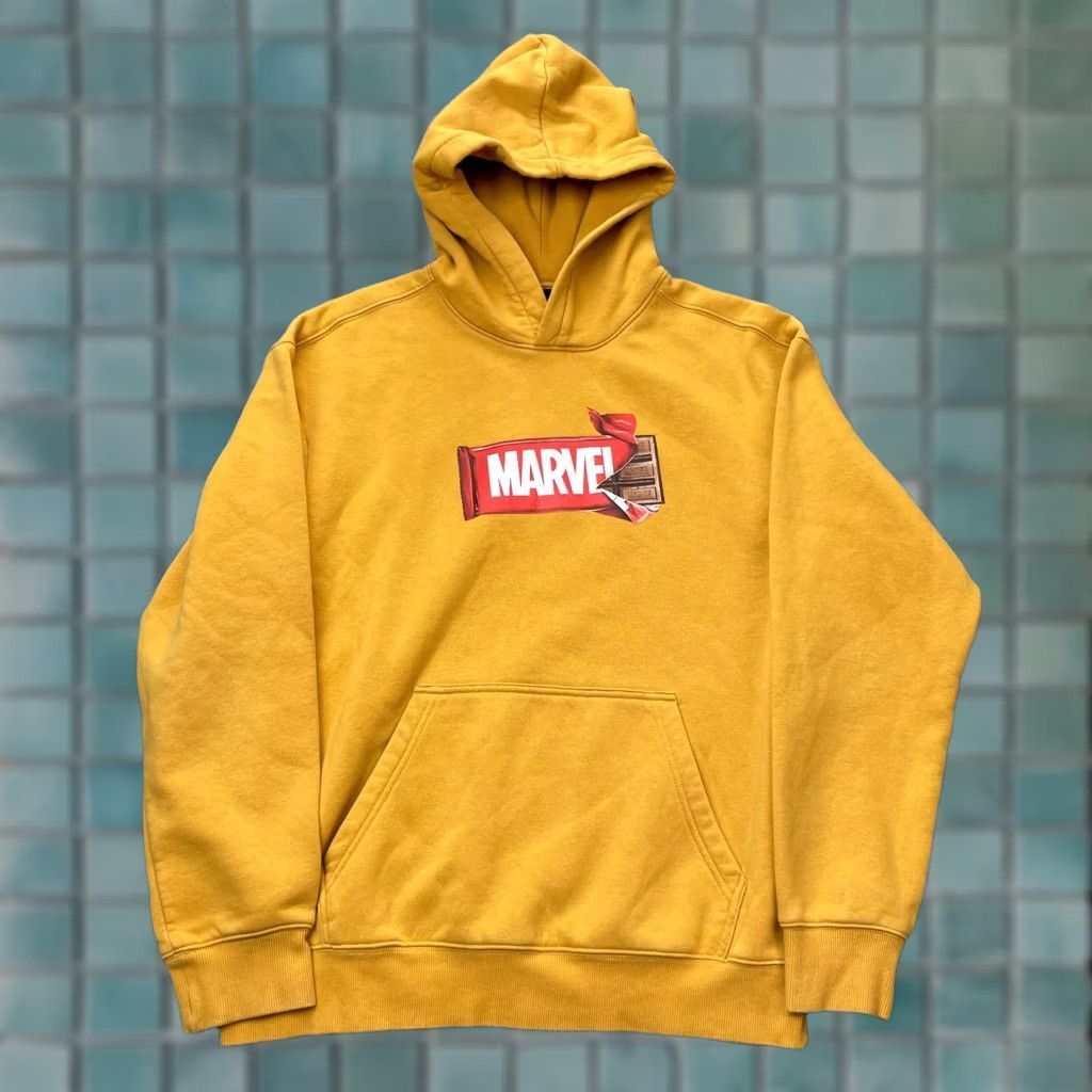 H&M H&M Marvel Hoodie Mens Medium Yellow Logo Cotton Polyester Fleece Lined Pullover Hooded Size US M / EU 48-50 / 2 - 1 Thumbnail