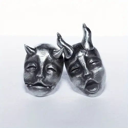 Jewelry × Vintage Style Retro Silver Mask Earrings Size ONE SIZE - 1 Thumbnail