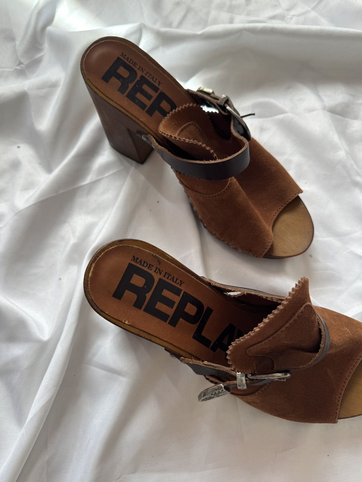 Replay Replay Vintage Suede Mules Shoes Size US 8 / IT 38 - 9 Thumbnail