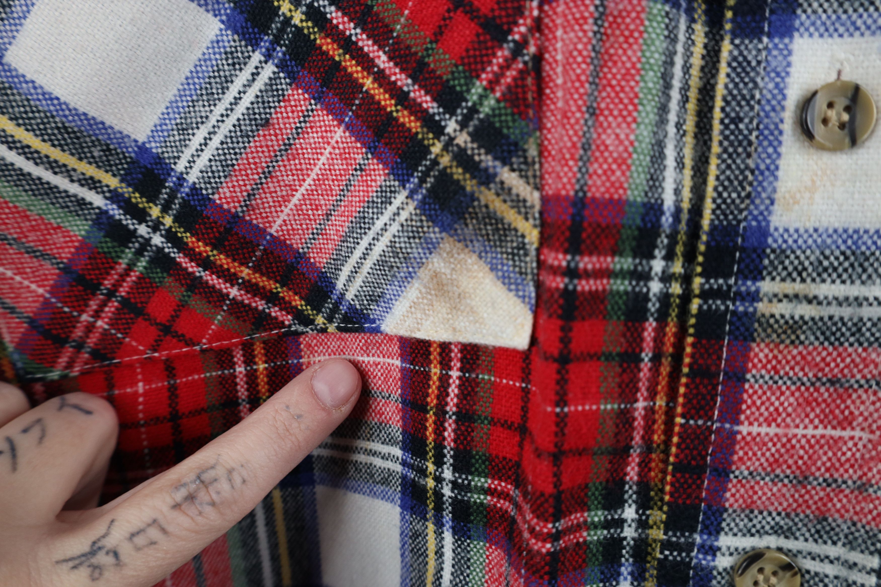 Vintage Vintage 80s 90s Streetwear Pocket Knit Collared Button Shirt Size US L / EU 52-54 / 3 - 5 Thumbnail