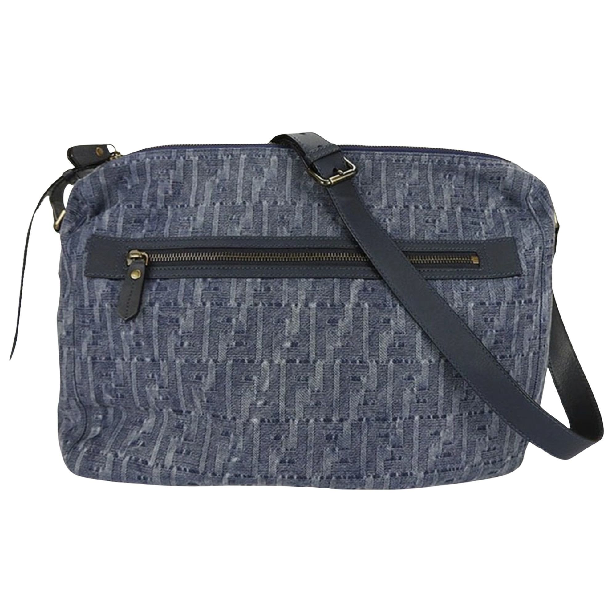image of Fendi Zucca Shopper in Navy, Women's