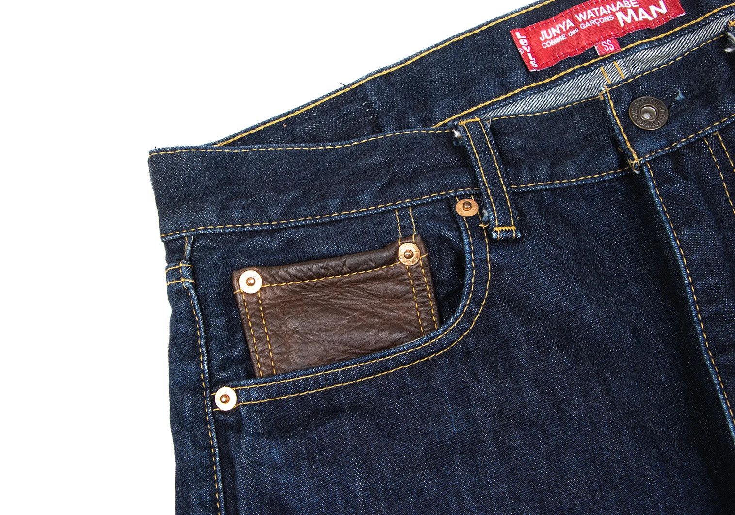 Junya Watanabe Denim with Leather Coin Pocket in Indigo Color Size US 30 / EU 46 - 11 Thumbnail