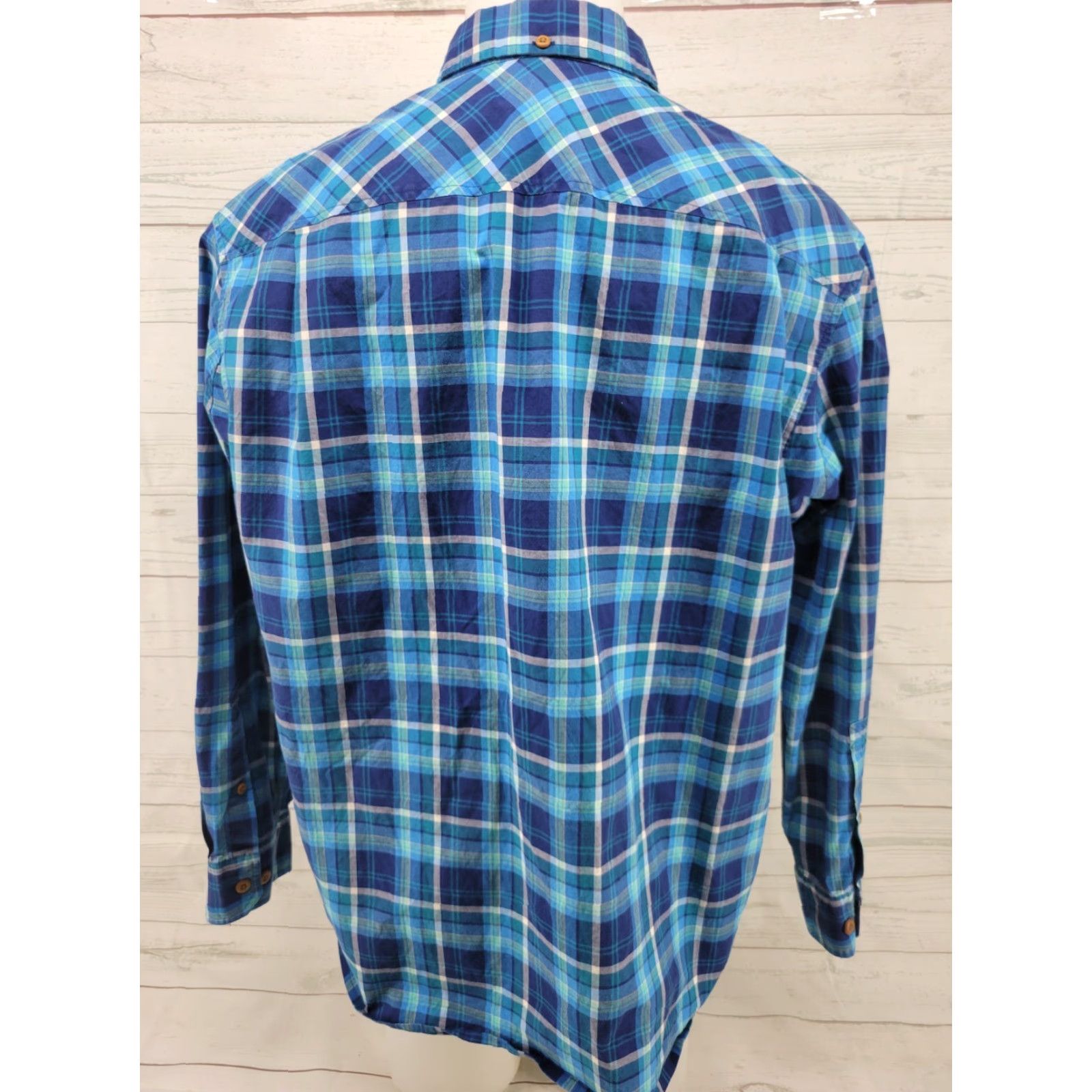 Duluth Trading Company Duluth XL Blue Plaid Shirt Long Sleeve Cotton Blend Button-Up Shirt Men Size US XL / EU 56 / 4 - 5 Thumbnail