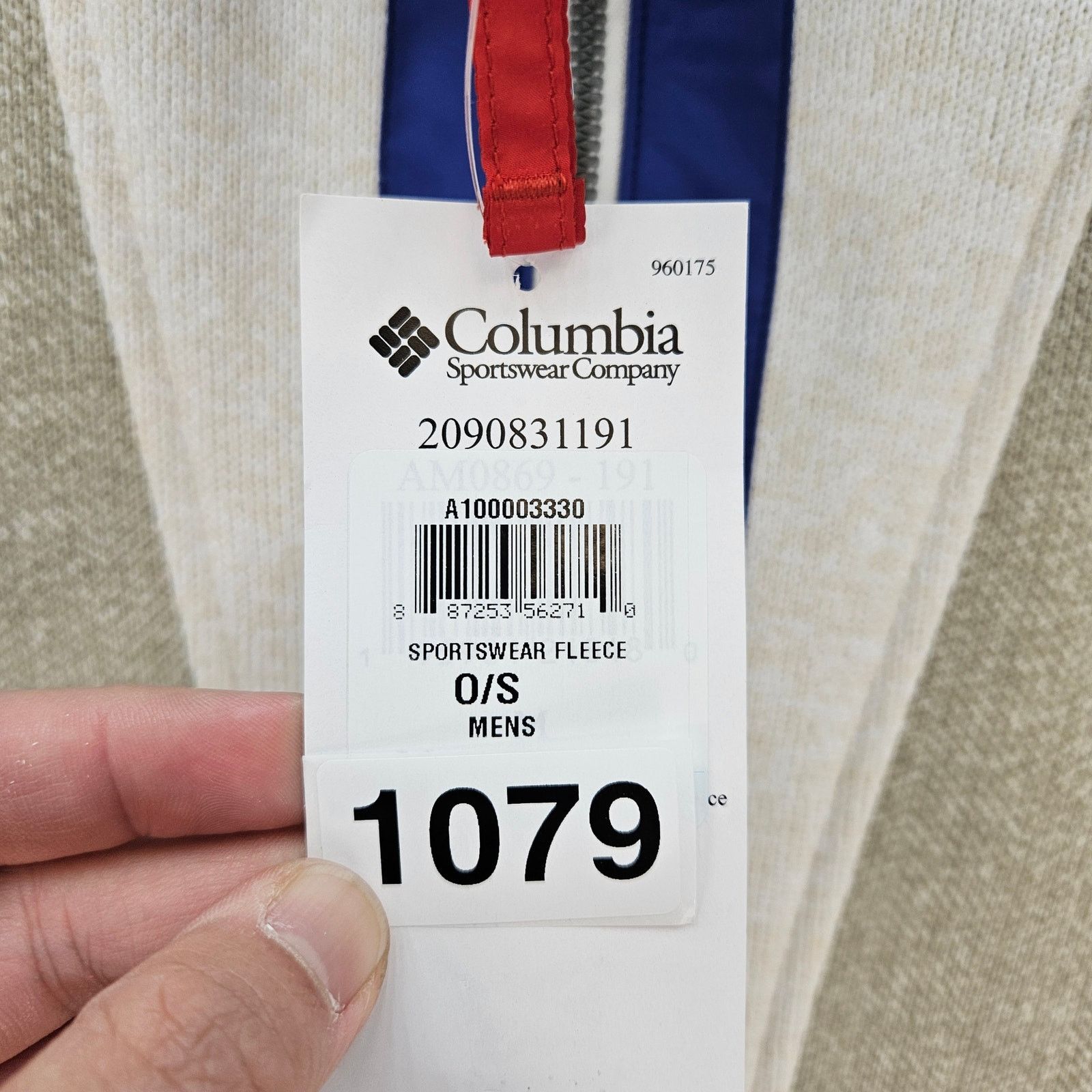 Columbia COLUMBIA MEN'S MEDIUM OG STYLE ZIP UP FLEECE JACKET GREY BEI Size US M / EU 48-50 / 2 - 5 Thumbnail