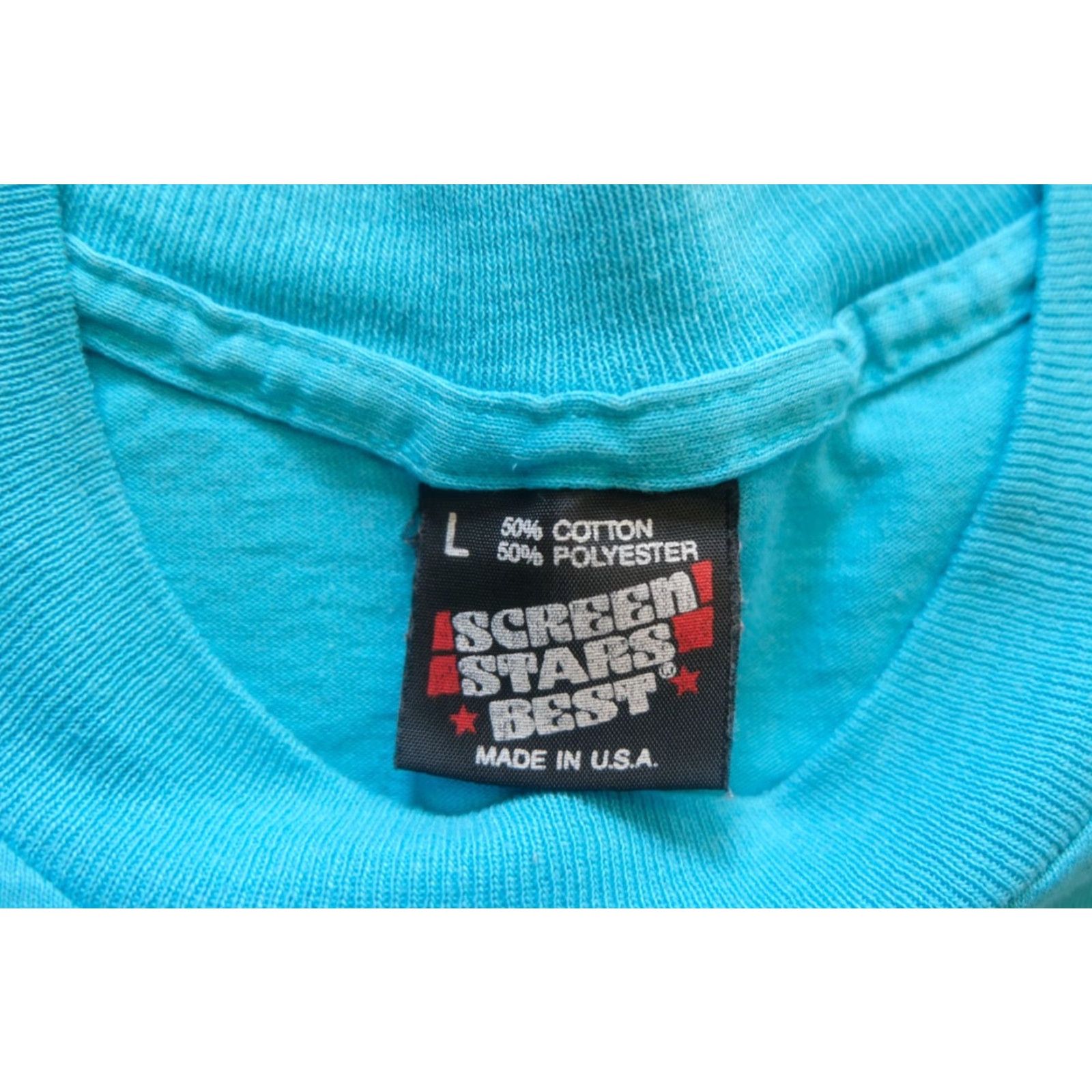 Vintage VINTAGE SCREEN STARS BEST T-Shirt BLUE 1991 90s USA MADE Mens Size L Crew Neck Short Sleeve Graphic Print Look to This Day Size US L / EU 52-54 / 3 - 6 Thumbnail