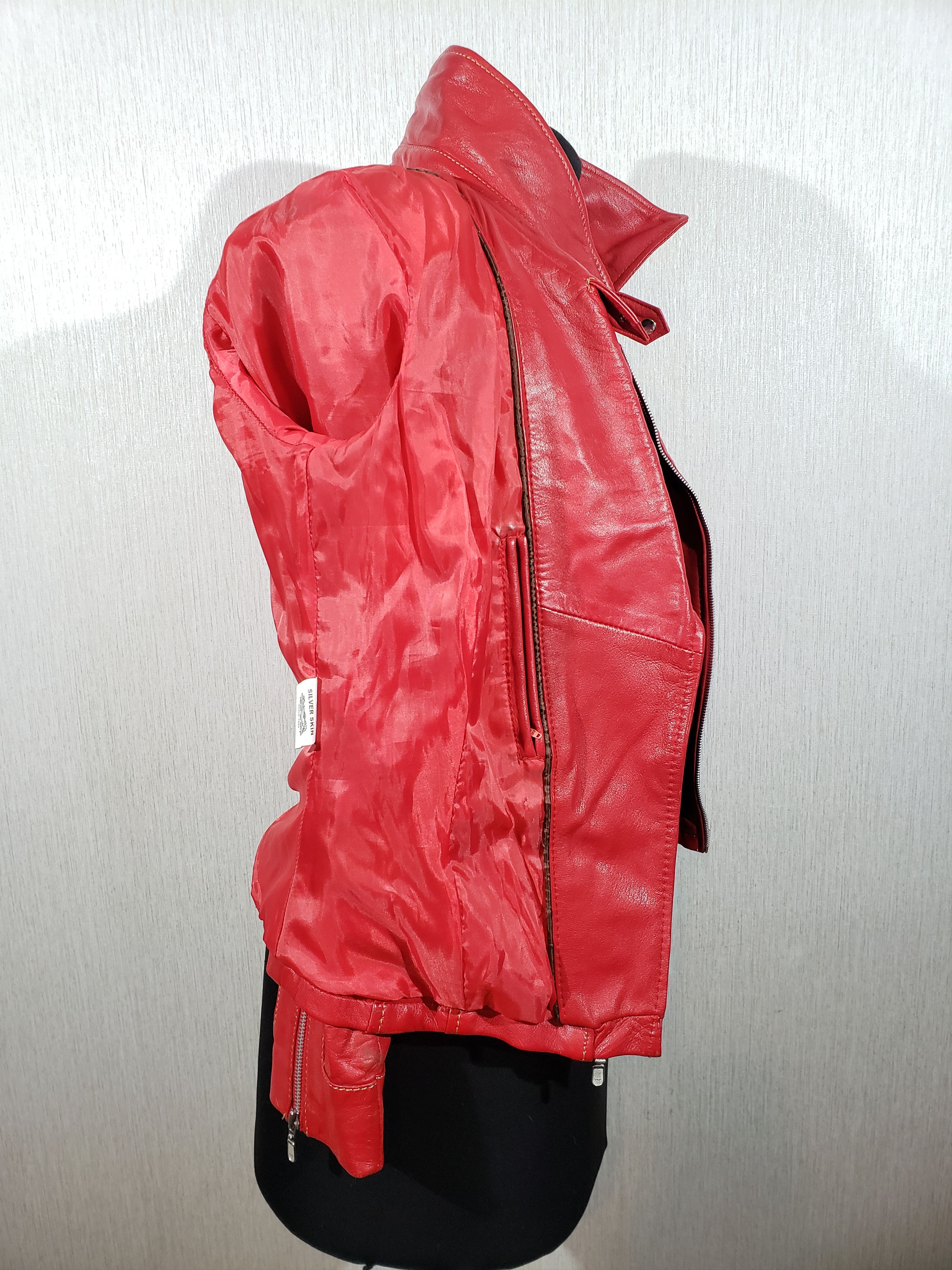 Other Stylish red leather women's jacket. Size M / US 6-8 / IT 42-44 - 10 Thumbnail