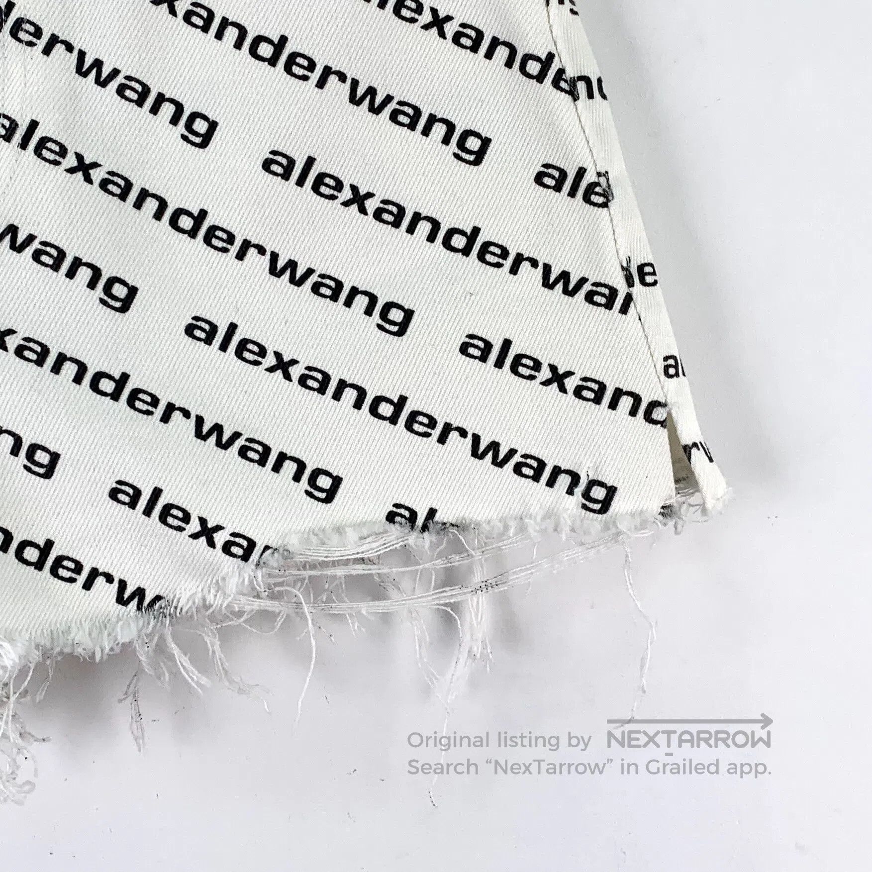 Alexander Wang Alexander Wang White Logo Letter All-Over Print Cotton Cas Size 25" / US 0 / IT 36 - 4 Thumbnail