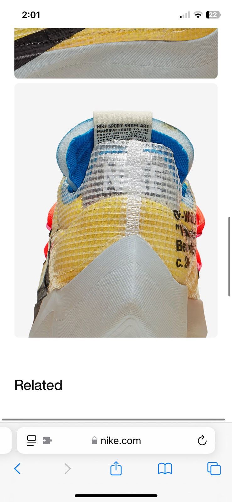Nike × Off-White Nike x off white vapor street Size US 5.5 / IT 35.5 - 6 Thumbnail