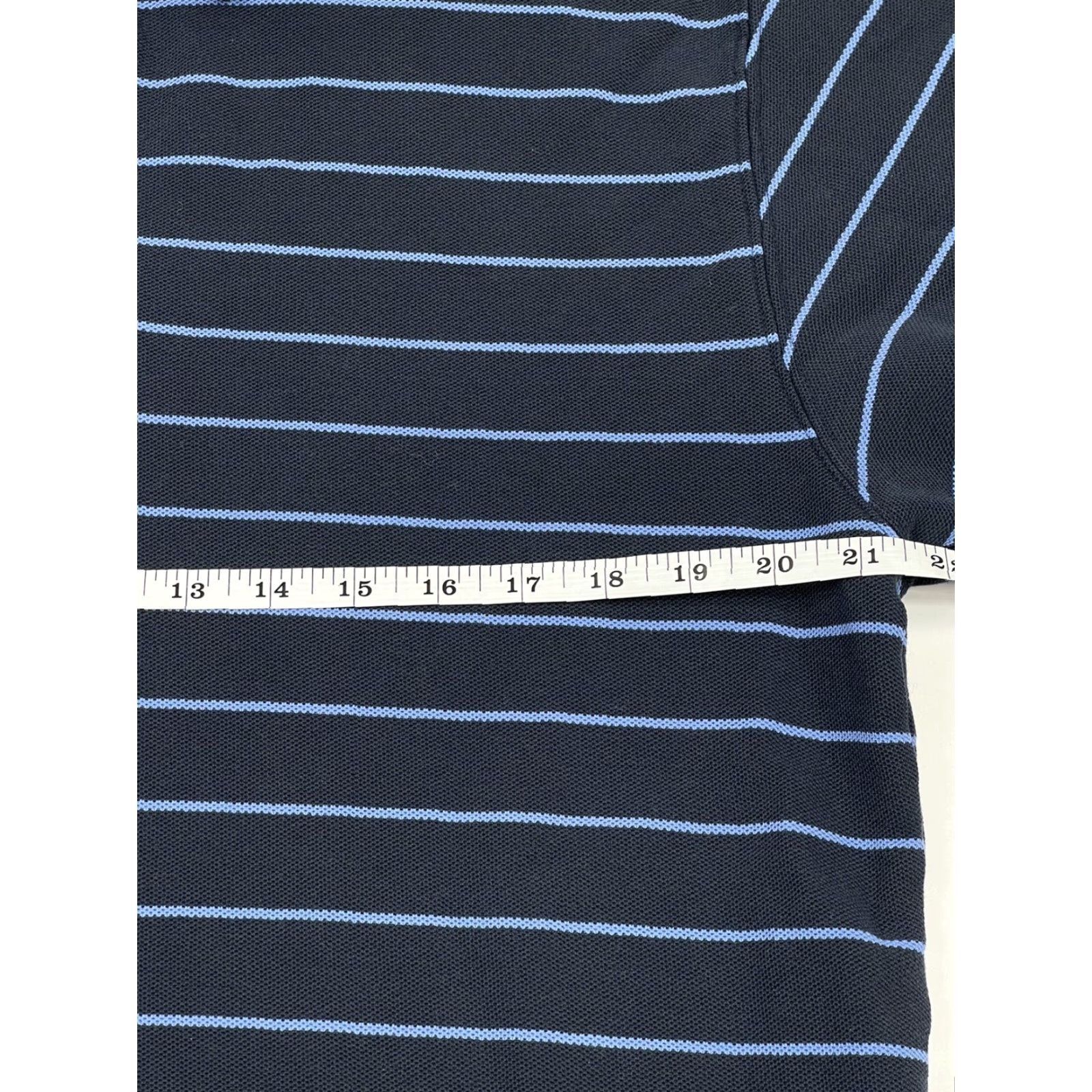 Vintage LL Bean Polo Shirt Striped Navy Light Blue Short Sleeve Sz L Mens Size US L / EU 52-54 / 3 - 5 Thumbnail