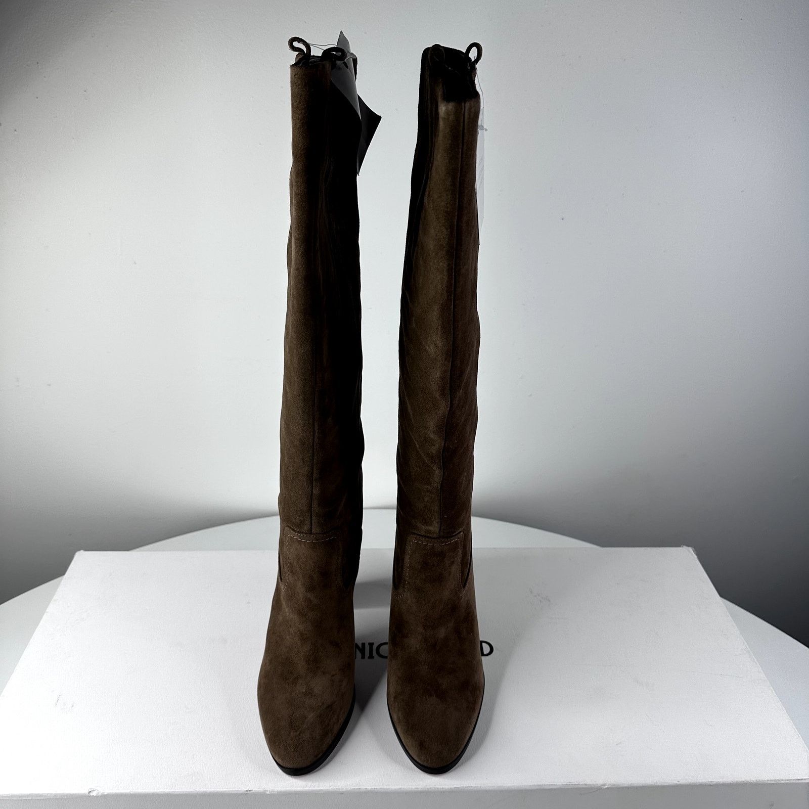 Veronica Beard VERONICA BEARD Vesper Taupe Brown Suede WIDE CALF Boots 7.5 Size US 7.5 / IT 37.5 - 4 Thumbnail