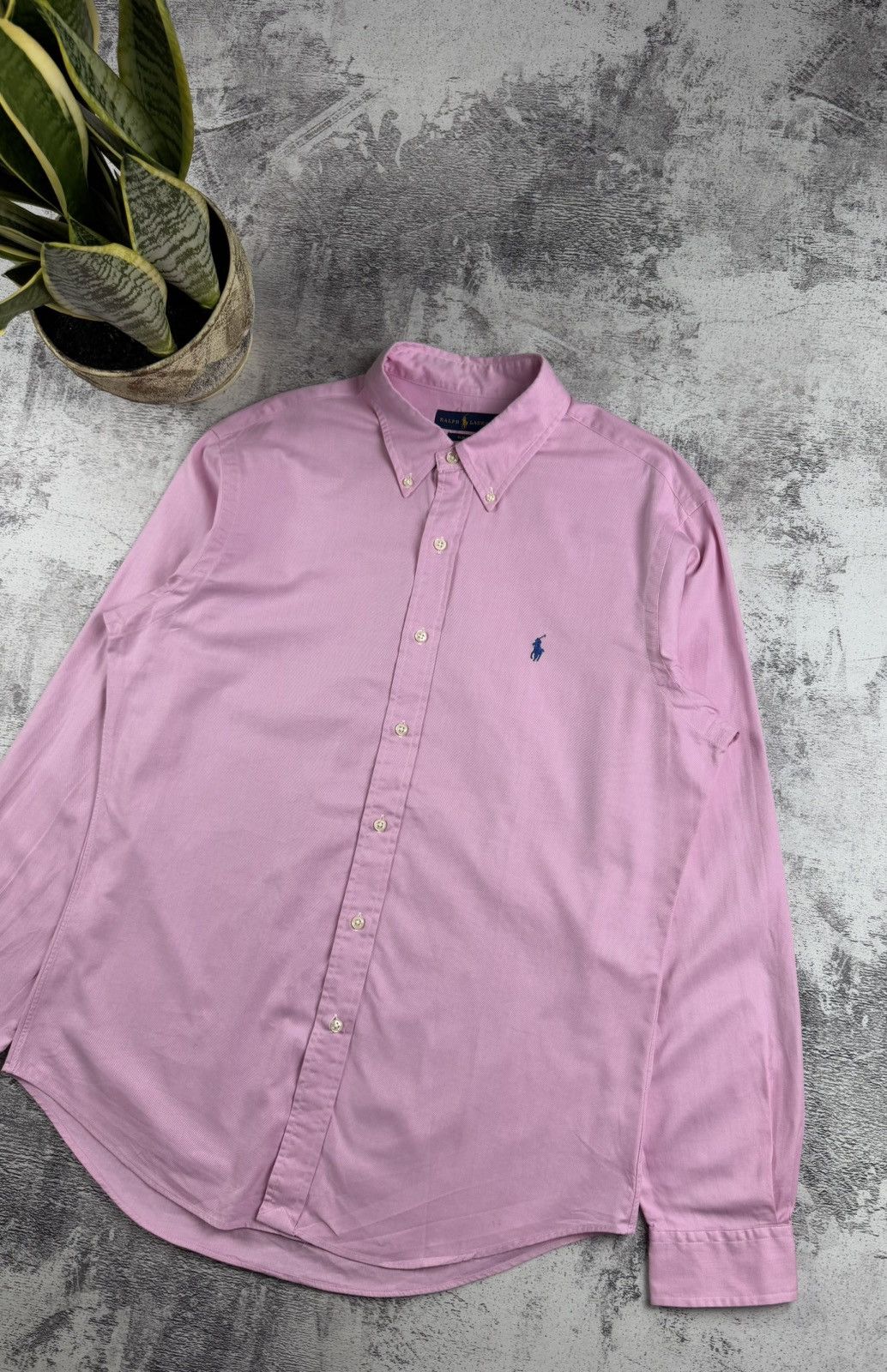 Polo Ralph Lauren Polo Ralph Lauren Rose Classic Blank Longsleeve Button Shirt Size US L / EU 52-54 / 3 - 3 Thumbnail