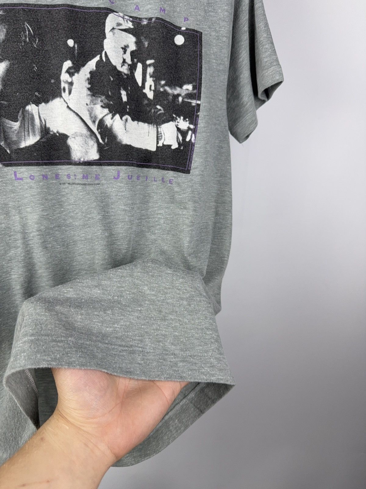 Band Tees × Vintage 1987 Mellencamp Lonesome Jubilee Tour Gray Tee Shirt Size US M / EU 48-50 / 2 - 3 Thumbnail
