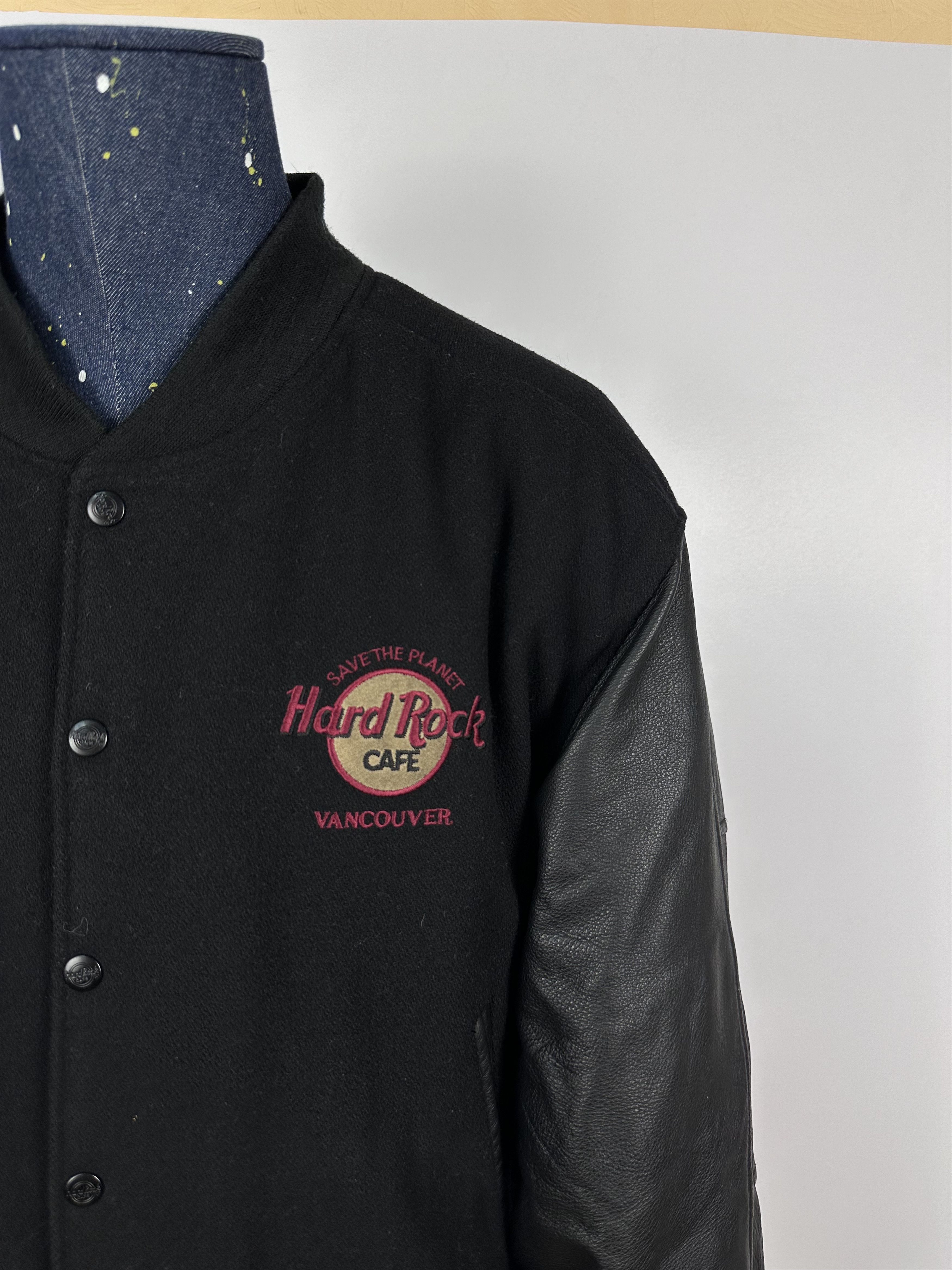 Grailed × Hard Rock Cafe × Vintage Hard Rock Cafe Varsity Bomber Jacket Vancouver Wool Leather Size US L / EU 52-54 / 3 - 5 Thumbnail