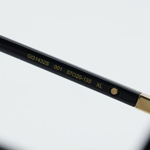 Gucci Gucci GG1432S 002 Butterfly Sunglasses Black Square Frame Size ONE SIZE - 3 Thumbnail
