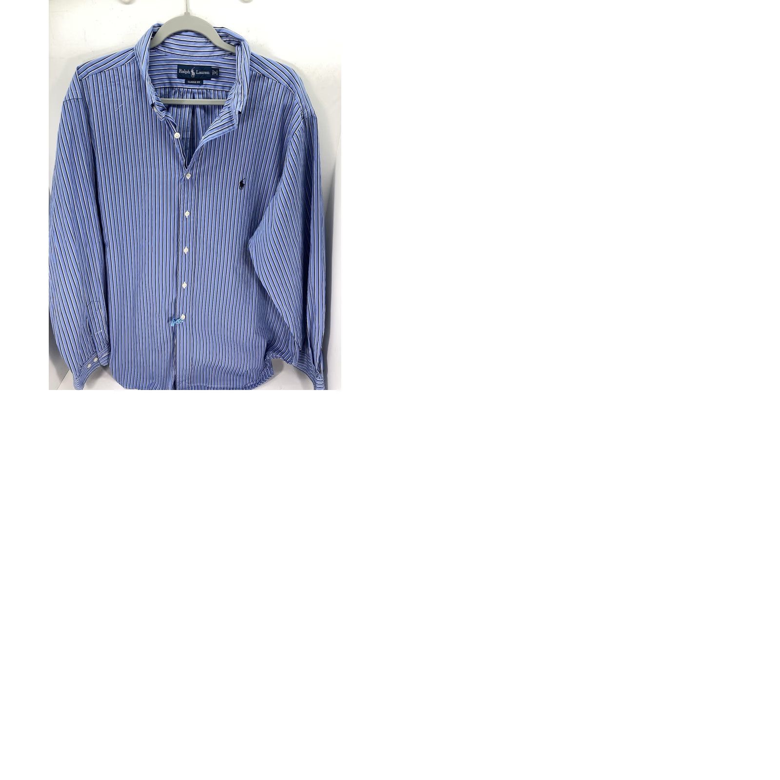 Ralph Lauren Ralph Lauren Shirt Men 2XL Blue Stripe Button Long Sleeve Cotton Casual Classic Fit Shirt Size US XXL / EU 58 / 5 - 9 Thumbnail