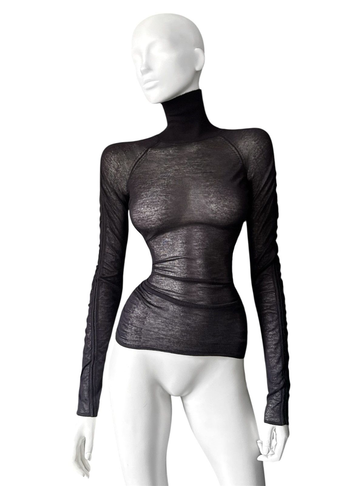 Gucci Runway Gucci by Tom Ford Draped Sheer Cashmere Silk Blouse Size M / US 6-8 / IT 42-44 - 2 Thumbnail