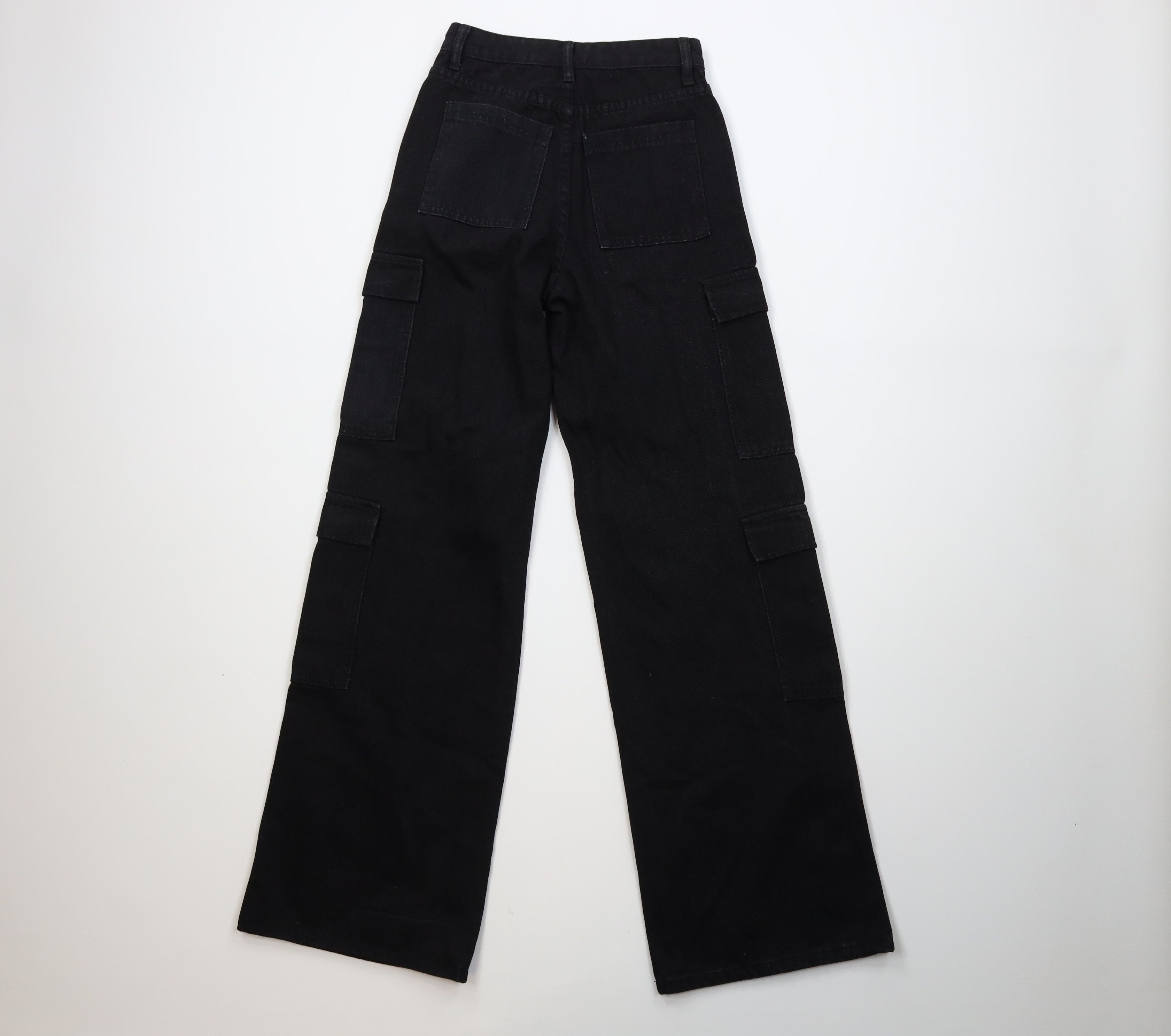 Vintage Vintage 90s Y2K Streetwear Wide Leg Cargo Jeans Black Size 26" / US 2 / IT 38 - 9 Thumbnail