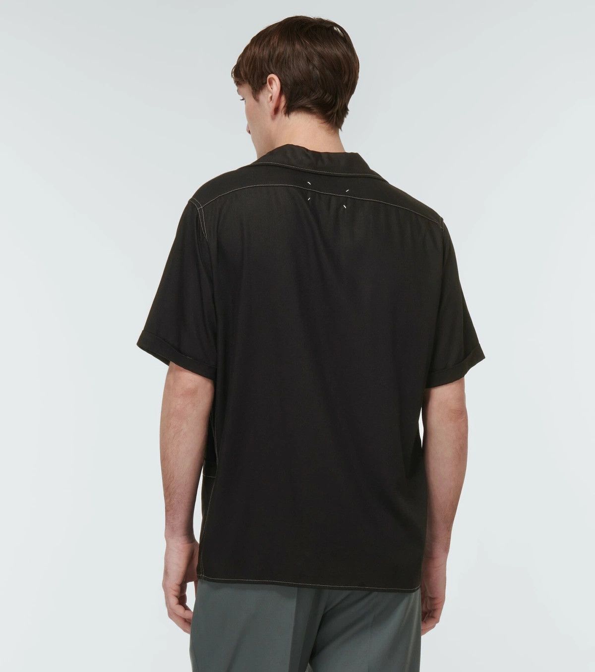 Maison Margiela o1w1db11225 Short-sleeve Tweed Shirt in Black Size US S / EU 44-46 / 1 - 4 Thumbnail