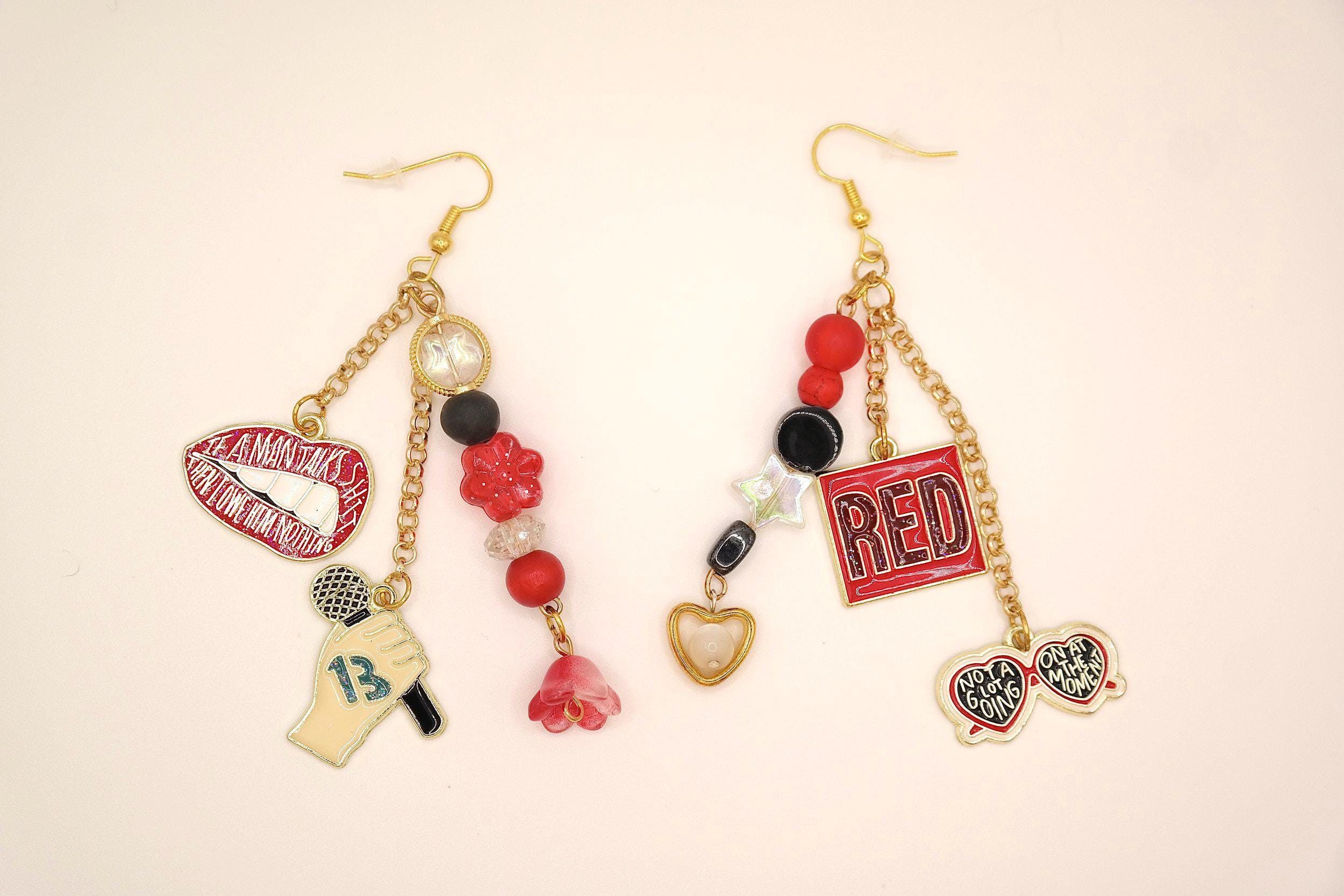 Handmade Taylor Swift Red Era Earrings Size ONE SIZE - 1 Thumbnail