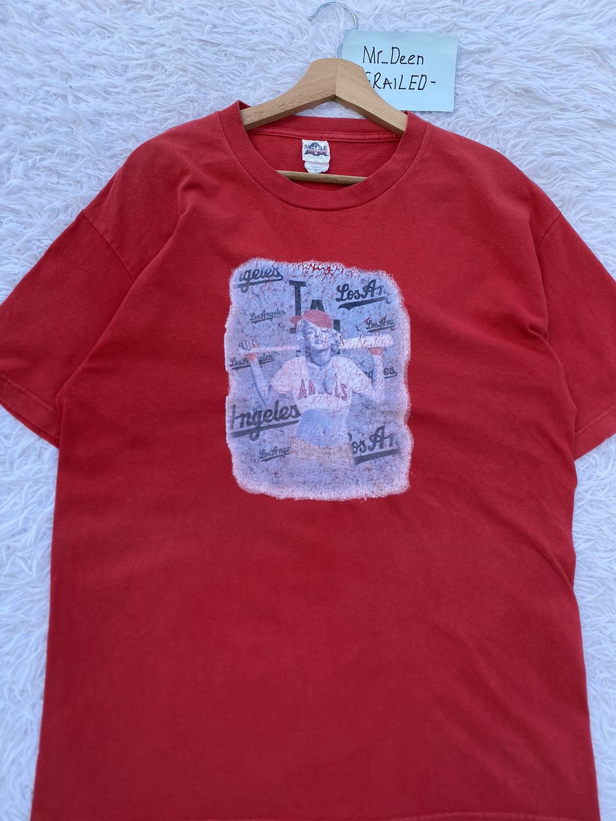 MLB Rare Vintage Marilyn Monroe Los Angeles Angles Tshirt Size US L / EU 52-54 / 3 - 2 Thumbnail