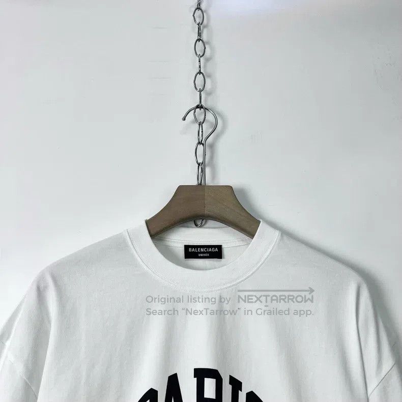 Balenciaga Balenciaga City Limited White Round Neck Letter Print T-Sh Size US M / EU 48-50 / 2 - 3 Thumbnail