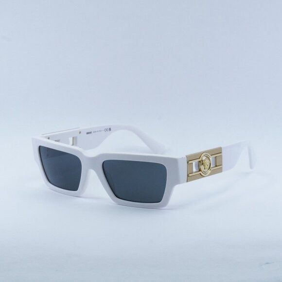 image of New Versace Ve4459 314/87 White/dark Grey Sunglasses, Women's