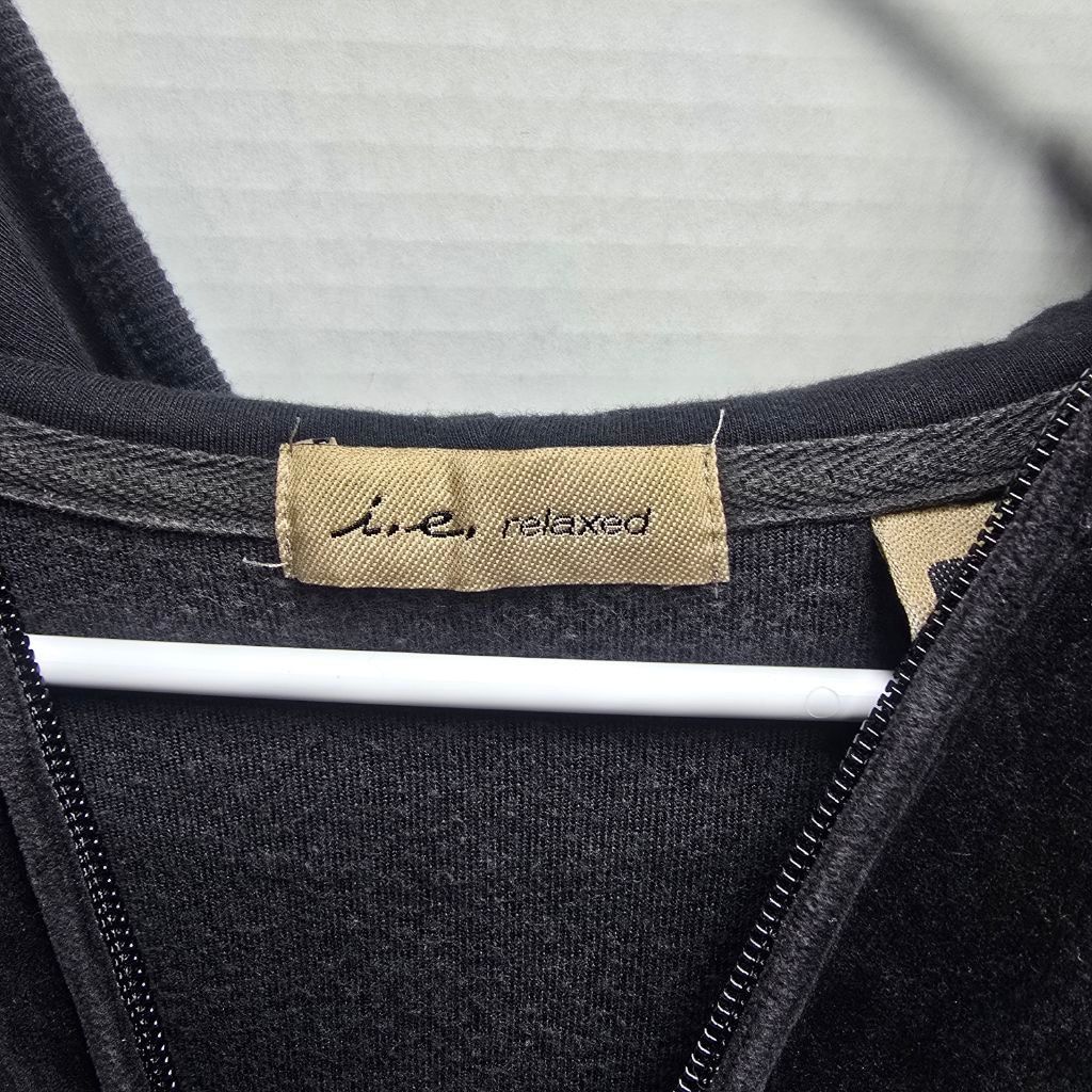 The Unbranded Brand Women's i.e. relaxed Black Velour Full-Zip Hoodie L Size L / US 10 / IT 46 - 2 Thumbnail
