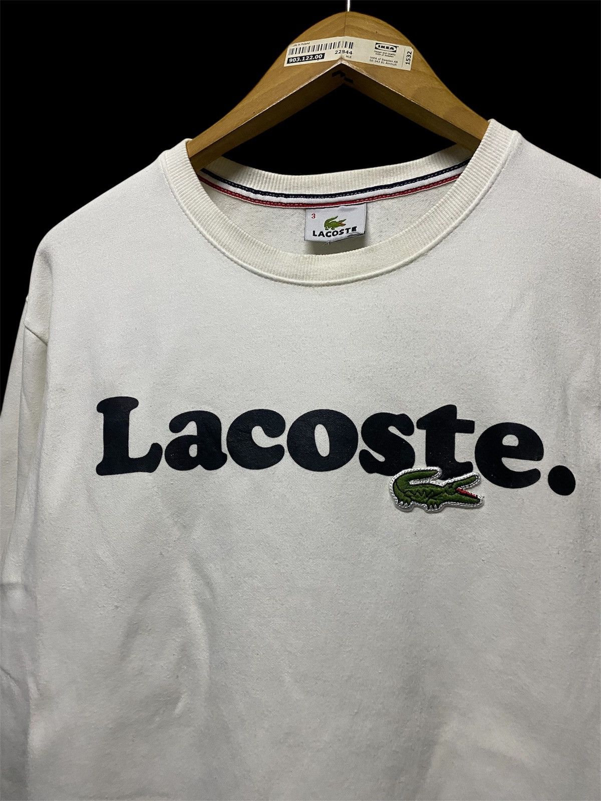 Lacoste Lacoste Spellout White Sweatshirt Size US M / EU 48-50 / 2 - 2 Thumbnail