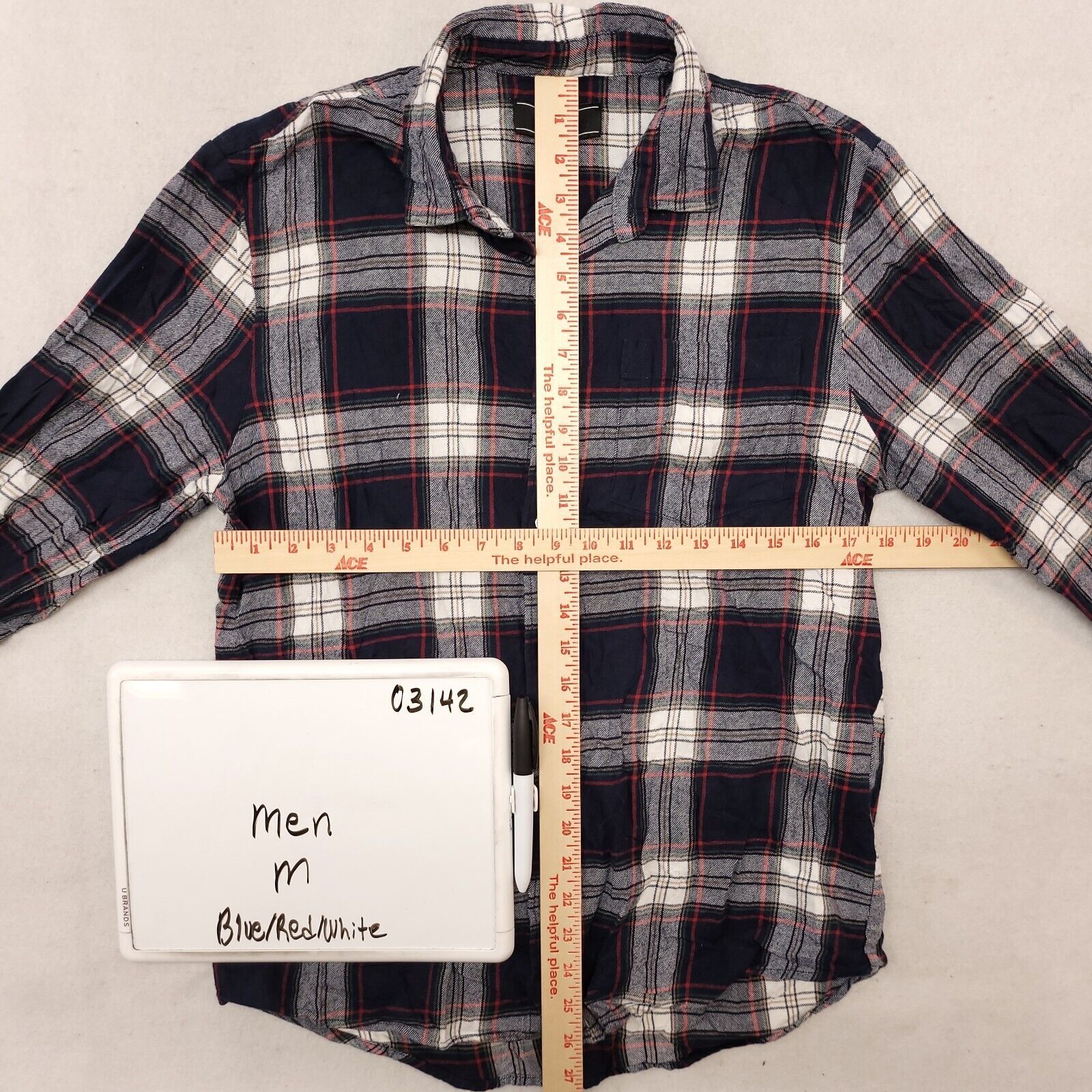 Forever 21 Forever 21 Tartan Flannel Shirt Mens Size Medium M Red Blue Size US M / EU 48-50 / 2 - 6 Thumbnail