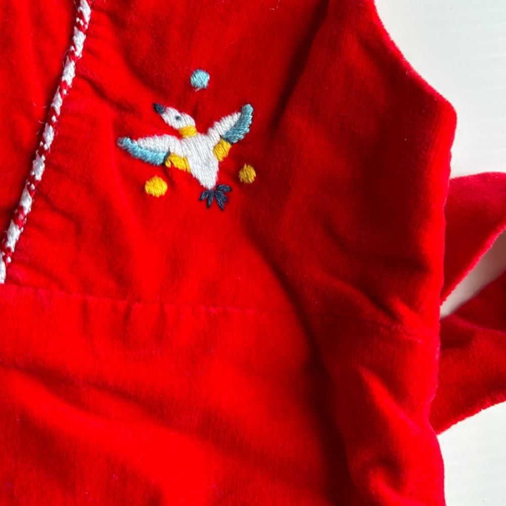 Designer Vintage Little Pal Montreal Red Embroidered Two-Piece Set Size ONE SIZE - 3 Thumbnail